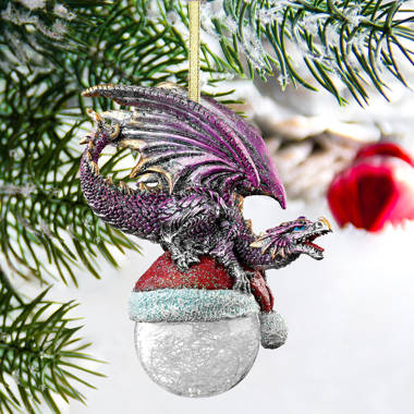 Design Toscano Diamond Dragon Holiday Ornament & Reviews | Wayfair